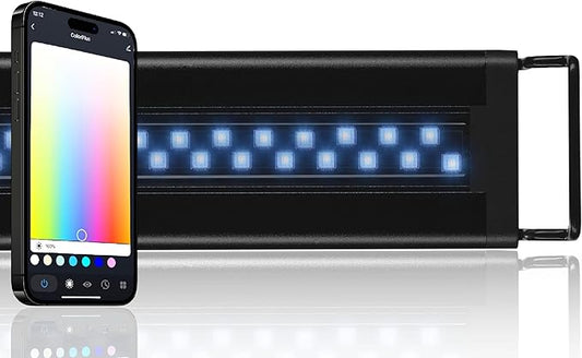 CURRENT USA ColorPlus Smart LED Aquarium Light 36 inch with App and Voice Control by Alexa & Google Home | Extra Vivid Colors for Freshwater Aquarium Fish Tank and Terrariums| Aluminum (36" to 48")-PawvioPets