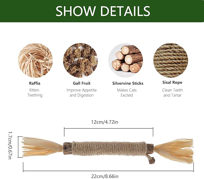 3 PCS Silvervine Sticks for Cats - Natural Cat Chew Toys for Teeth Cleaning, Kitten Teething & Aggressive Chewers-PawvioPets