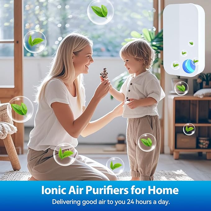 Air Ionizers Negative Ion Air Purifier for Home Portable Air Freshner for Office Living Room,kitchen,Bathroom,Pet Room, Quiet Operation Ionic Air Purifier for Bedroom(4)-PawvioPets