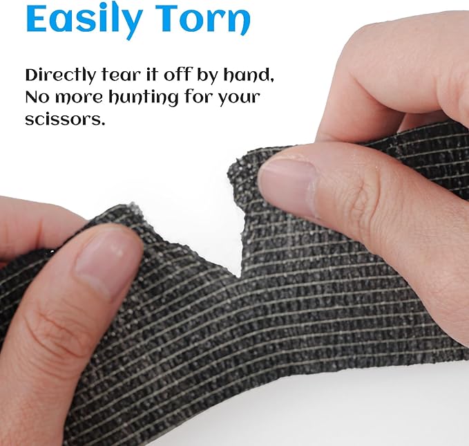 36 Rolls Elastic Self Adhesive Bandage Wrap 2 Inch, Breathable Non Woven Cohesive Bandage, Vet Wrap for Dogs, Ankle Sprains Swelling Medical First Aid Tape, Sports Athletic Tape Black-PawvioPets