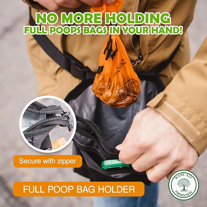 Dog Poop Holder with Dog Poop Bag Dispenser for Responsible Pet Owners - Leave no Trace!-PawvioPets