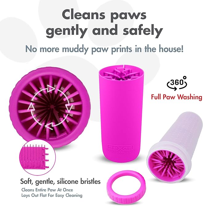 Dexas MudBuster Portable Large Dog Paw Cleaner, Fuchsia - Premium Pet Supplies and Accessories-PawvioPets