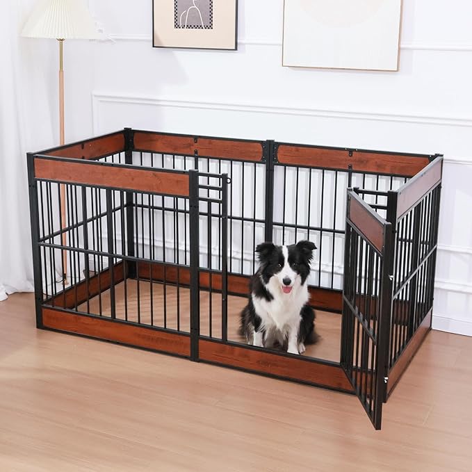 Dog Playpen, 31.5" Height Dog Pen Indoor, Heavy Duty, Safe and Sturdy, Furniture Style Puppy Pen-PawvioPets