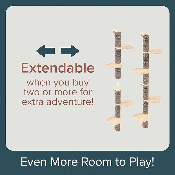 Cat Climbing Wall System – Modern Floating Shelves & Perches for Cats - Sunrise Steps | Ascentials by FurHaven-PawvioPets