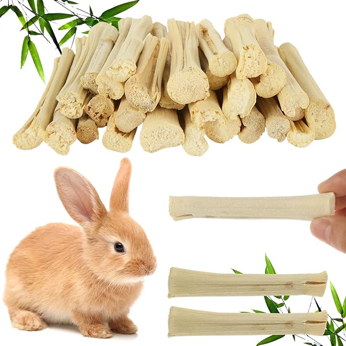 1000g/2.2lb Bamboo Chews for Rabbits, Rabbit Sticks Rabbit Chew Toys Bunny Chew Toys, Molar Treats for Small Animals, Hamsters, Chinchillas, Guinea Pigs, Natural Teeth Grinding Toys-PawvioPets