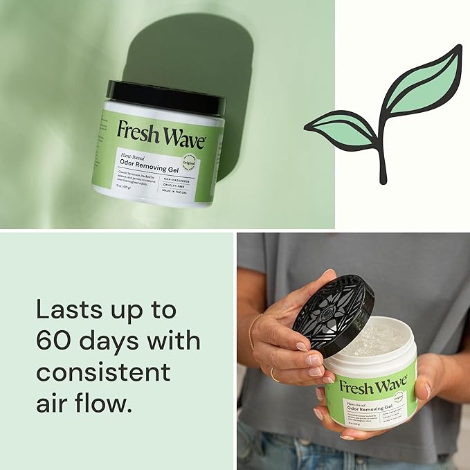 Fresh Wave Odor Removing Gel, 15 oz. - Odor Absorbers for Home, Safer Odor Relief, Natural Plant-Based Odor Eliminator, Every 15 oz. lasts 30-60 Days, For Cooking, Trash & Pets-PawvioPets