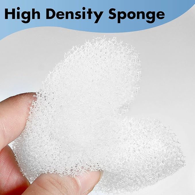 16 Pack Cat Water Fountain Filters Replacement, 8 Carbon Filters and 8 Foam Sponge Pre-Filter Fit for Multiple Ceramic and Stainless Steel Pet Fountains-PawvioPets