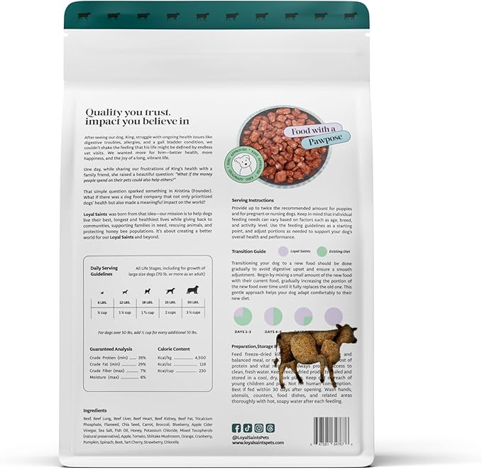 Freeze Dried Raw Dog Food - Premium Beef Flavor with High Protein and Grain Free Dog Food for Small or Large Breeds and Picky Eaters - Versatile as Meal Topper, Snack, and Treats, 5 Oz-PawvioPets