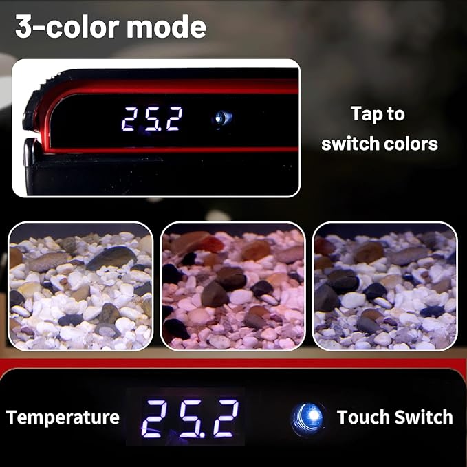 5 Gallon Glass Fish Tank Aquarium Starter Kit - Self-Cleaning, Ultra-Quiet Filter Pump, 3-Color LED Lights, Smart Temp Monitoring for Betta Fish, Shrimp, Kids Gift-PawvioPets