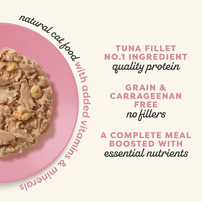 Applaws Vitality Wet Cat Food in Broth, Natural Canned Cat Food, Wet Food for Cats with Added Vitamins and Minerals, Grain and Carrageenan Free, Tuna Fillet & Shrimp in Broth (24 Count, 2.47 oz Cans)-PawvioPets