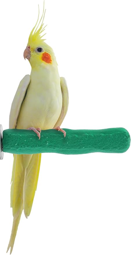 Comfort Grip Safety Perch for Bird Cages - Pedicure Perch for Birds to Keep Nails and Beaks in Top Condition - Safe Easy to Install Bird Cage Accessories - X-Small 4.5"-PawvioPets