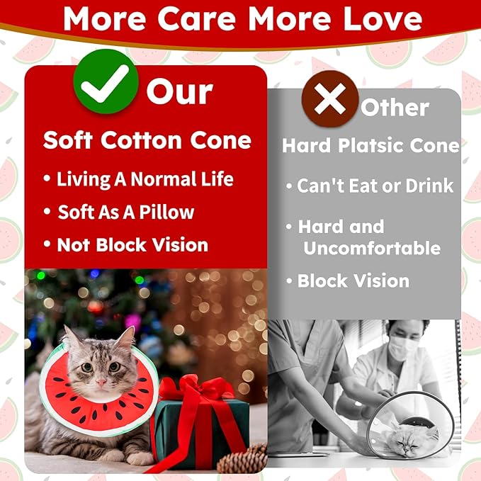 Cat Cone Collar Soft, Waterproof Cat Recovery Collar for Wound Healing Cute Donut Adjustable Kittens Cones to Stop Licking Comfortable Neck Elizabethan Collars for Cats Kittens After Surgery-PawvioPets