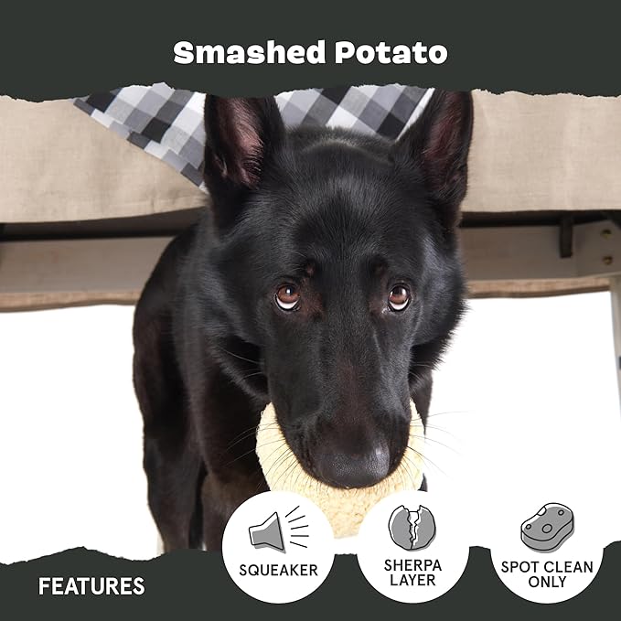 Barkbox Potato 2-in-1 Dog Toy - Tough Plush Squeaky Chew Toy for Large Dogs | Large-PawvioPets