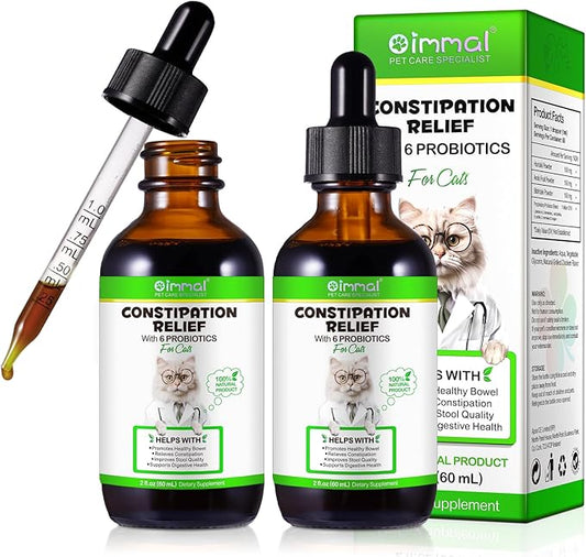 Cat Constipation Relief, Liquid Drops Supports Laxative Relief, Cat Herbal Supplements, Stool Softener Laxative Constipation Relief, Chicken Flavour- 60ml / 2 fl.oz(2PCS)-PawvioPets