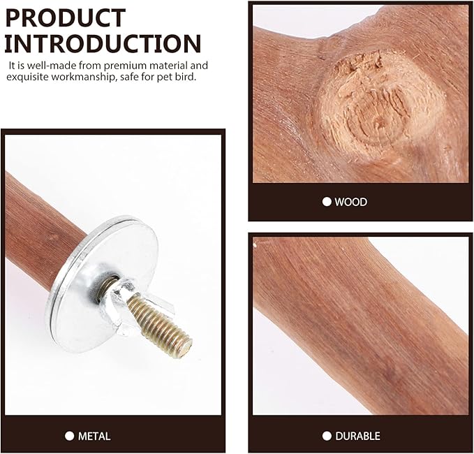 2pcs Bird Parrot Perch Stand Poles, Natural Wooden Parrot Perch for Cage, Branches Fork Rod for Small Parakeets Cockatiels Conure Lovebirds Bird Cage Accessories-PawvioPets