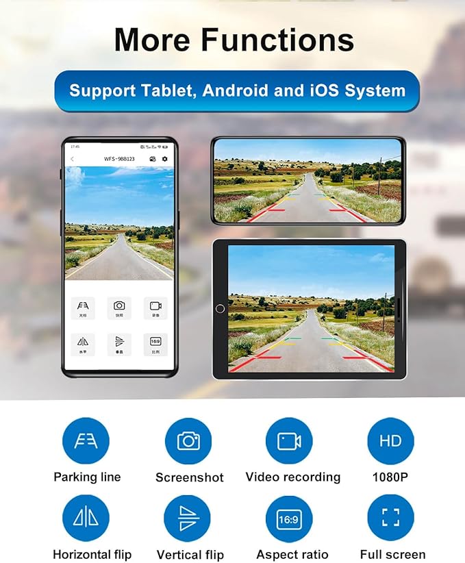 1080P Solar Wireless Backup Camera - Magnetic Hitch Rear Front Camera with Night Vision, 365-Day Standby, Waterproof, Rechargeable Battery for Horse Trailer RV Truck Car for Phone Pad Android-PawvioPets