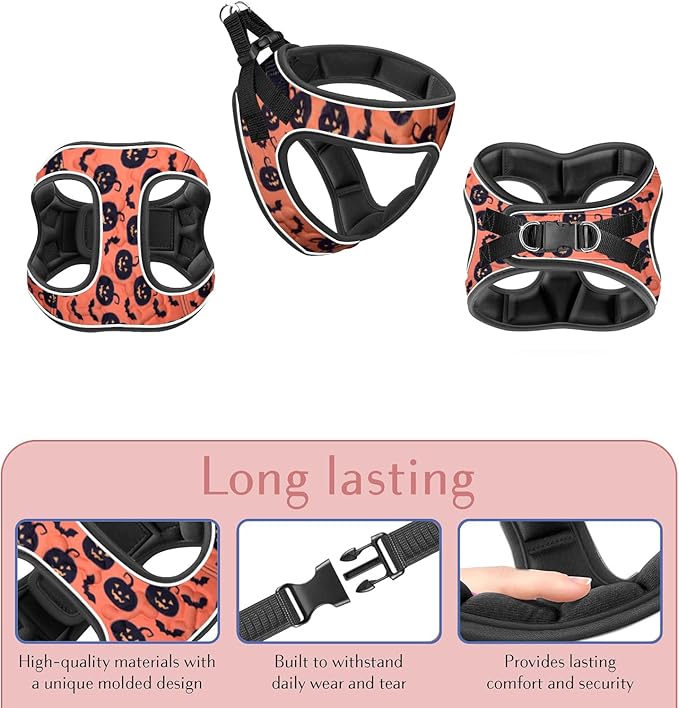 Comfort Fit Dog Harness Soft Padded No Pull Harness with Adjustable Buckles for Small Medium Large Dogs Step in Pet Vest with Easy Control Handle for Walking Jogging Running Training Dogs & Puppies-PawvioPets