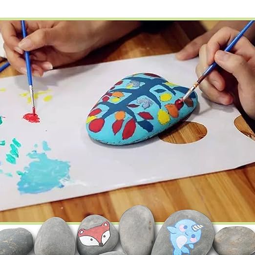 7LB River Rocks,Mexican Beach Pebbles for Plants,Potting,Garden Landscape Stone Paving Stone Grey 1Inch - 2Inch-PawvioPets