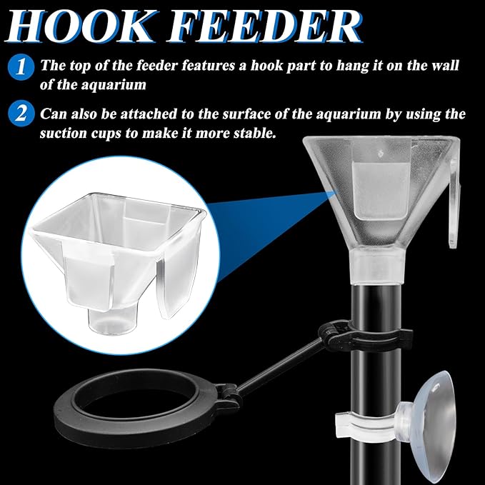 Aquarium Fish Shrimp Feeding Dish Set, Shrimp Feeding Dish Set, Transparent Shrimp Feeding Adjustable Tube with Feeding Ring, Cleaning Brush for Fish Tank and Preventing Food Scattering (Large)-PawvioPets