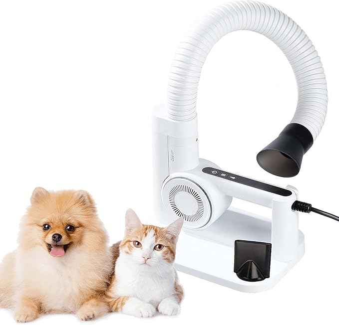 DUZ V3 Professional Quality Pet Dryer: 2-in-1 Portable & Hands-Free Grooming, Low-Noise & Stress-Free Drying, Multi Speed & Temperature, Comfortable for All Dogs and Cats-PawvioPets