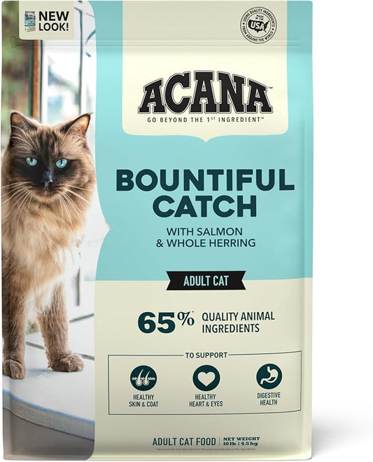 ACANA Dry Cat Food Bountiful Catch Salmon Catfish and Herring 10lb Bag-PawvioPets