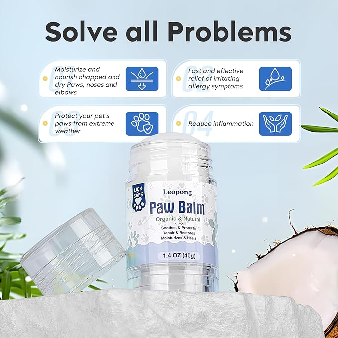 Dog Paw Balm, Moisturizer & Protection for Cracked Dry & Damaged Paws, Nose & Elbows Natural Lick Safe Dog Nose Balm-PawvioPets
