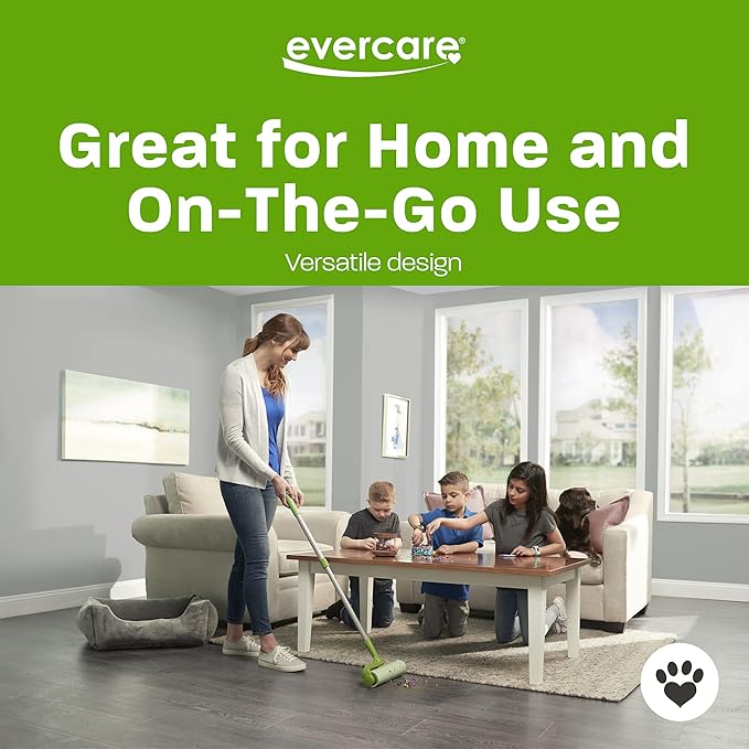 Evercare 10” Mega All-Purpose Pet Hair Lint Roller Refill, 50 Sheets – Sticky Roller for Pet Hair, Cat & Dog Hair Remover, Lint Remover, Pet Hair Remover for Furniture, Clothing & Cars-PawvioPets