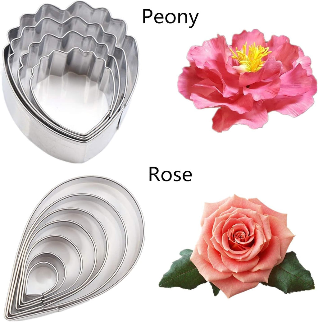7set Stainless Steel Gum Paste Fower Cutter Set Fondant Flower Leaves Cutter Sugarcraft Cookie Cutter DIY Making Tools for Cake decorating Making Tools for Cake decorating