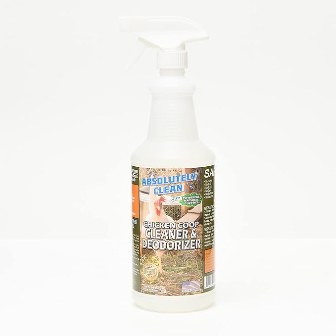 Absolutely Clean Chicken Coop Cleaner and Deodorizer, Veterinarian Approved, Powerful, Natural Enzyme Cleaner Safely Eliminate Tough Messes and Odors, Made in Colorado-PawvioPets