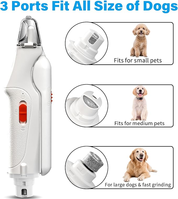 2 in 1 Dog Nail Clippers & Cat Nail Clippers Trimmers for Large Medium Small Dogs Cats Claw Trimmer Quick Sensor and Safety Guard USB Rechargeable Dogs Nail Trimmer with Catcher & 2 LED Lights-PawvioPets