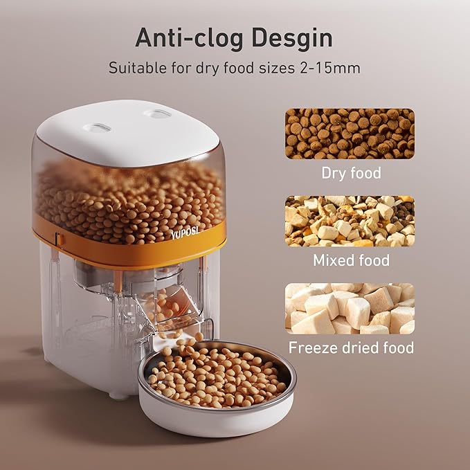 Automatic Cat Feeders - 3L Cat Food Dispenser Easy to Use, Timed Automatic Pet Feeder with Over 180-day Battery Life, 1-6 Meals Dry Food Programmable Portion Control Also for Dogs-PawvioPets