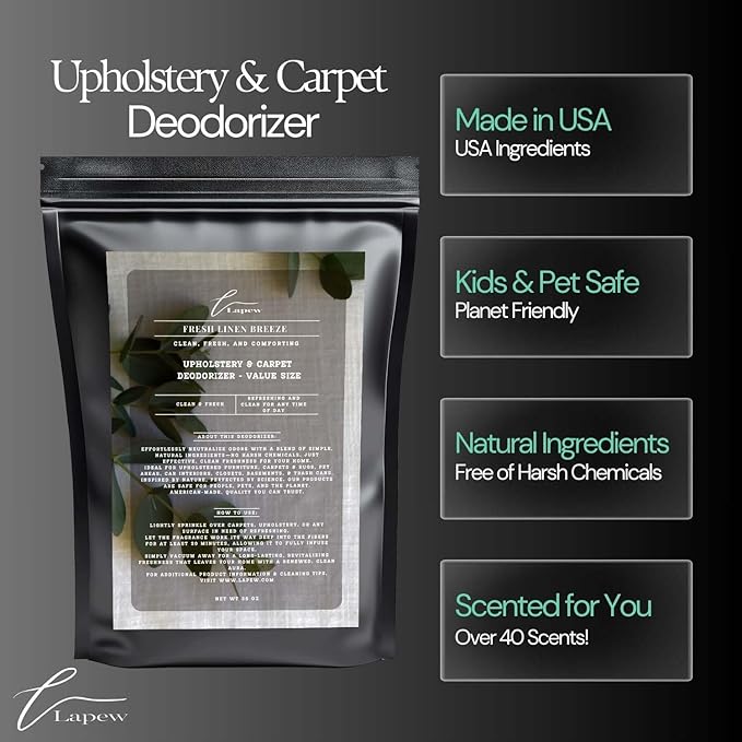 Fresh Linen Breeze Carpet Freshener Powder Refill 36 oz | Powerful Odor Eliminator for Home | Upholstery Deodorizer | Carpet Deodorizer | Pet Urine | Cat Litter Box-PawvioPets