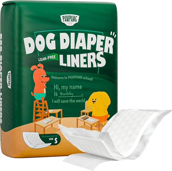 Disposable Dog Diaper Liners Booster Pads for Male & Female Dogs, 100ct, 4 Sizes Options, Doggie Diaper Inserts fit Most Types of Dog Diapers - Pet Belly Bands & Male Wraps (Small (100 ct))-PawvioPets