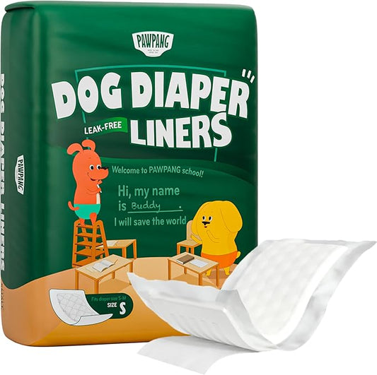 Disposable Dog Diaper Liners Booster Pads for Male & Female Dogs, 100ct, 4 Sizes Options, Doggie Diaper Inserts fit Most Types of Dog Diapers - Pet Belly Bands & Male Wraps (Small (100 ct))-PawvioPets