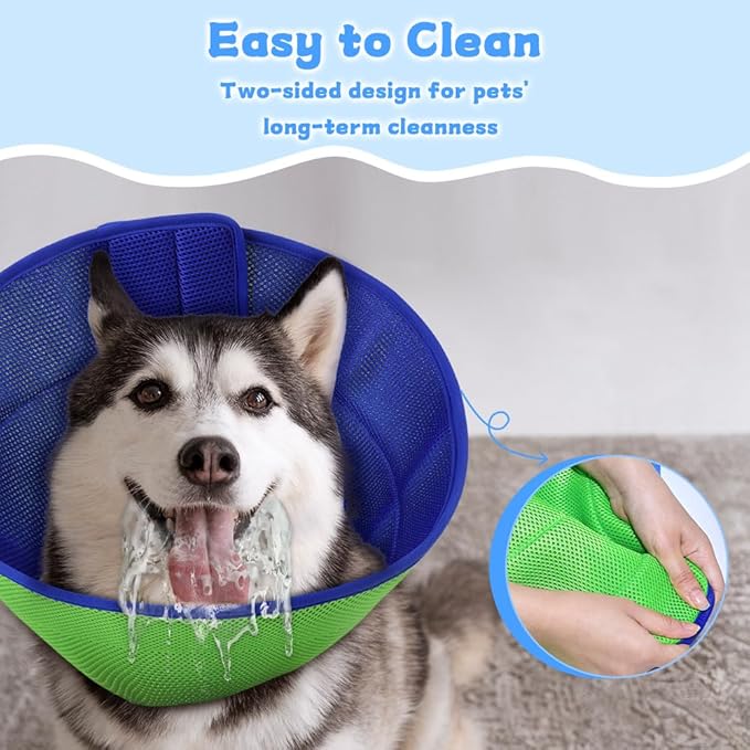 Dog Cone Soft Recovery Collars & Cones After Surgery for Medium Large Dogs, Comfy Ecollars to Stop Licking, Adjustable, Dog Ecollars for Recovery Fabric: Soft Comfort, Ecollars of Shame Alternatives-PawvioPets