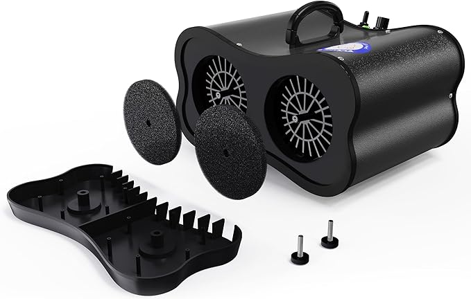 Flying Pig Double Motor High Performance Dog Pet Grooming Dryer (Black)-PawvioPets