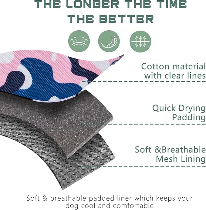 BUMBIN Tactical Dog Harness for Small Dogs No Pull, Famous TIK Tok No Pull Puppy Harness, Fit Smart Reflective Pet Walking Harness for Training, Adjustable Dog Vest Harness with Handle Pink Camo S-PawvioPets