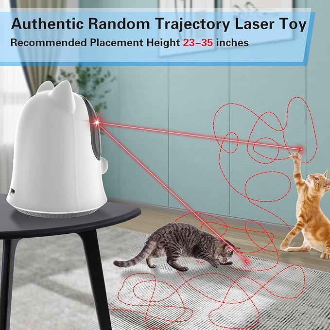 Cat Laser Toys for Indoor Cats, Random Trajectory Laser Cat Toy, Interactive Cat Toys for Bored Indoor Adult Cats/Kittens/Dogs-PawvioPets
