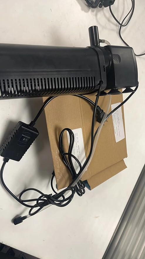 600GPH UV Aquarium Filter for 75-300 Gal Tank, Large Fish Turtle Tank Green Water Clean Machine Submersible Canister Filter Powerful Pump Pond Filter for Saltwater Freshwater Crystal Green Killing-PawvioPets