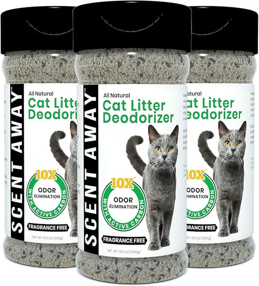 Cat Litter Deodorizer | Litter Box Odor Eliminator | Fragrance-Free with Active Carbon | Eliminates Cat Odors and Smells to Keep Your Home Fresh and Clean (Pack of 3)-PawvioPets