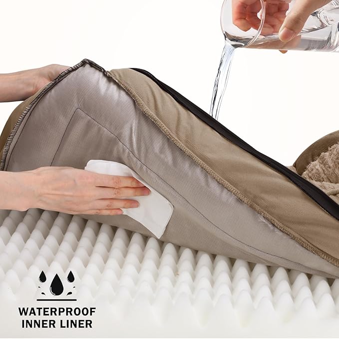 INVENHO Orthopedic Large Dog Bed, Washable Waterproof, Egg-Crate Foam Dog Couch Bed with Washable Removable Cover, Waterproof Lining and Nonskid Bottom-PawvioPets
