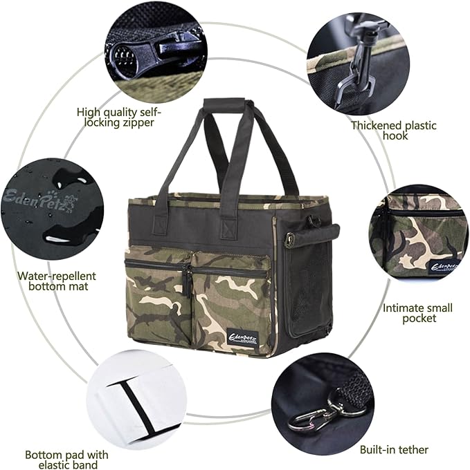 Cat Carrier Bag, Foldable Pet Bag Airline Approved, Pet Travel Carrier for Medium Cats Small Cats Dogs, Sturdy Transport Carriers Long Trips(Brown)-PawvioPets