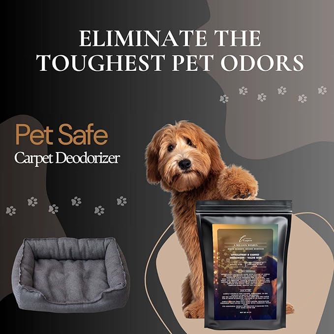 A Million Wishes Carpet Freshener Powder Refill 36 oz | Powerful Odor Eliminator for Home | Upholstery Deodorizer | Carpet Deodorizer | Pet Urine | Cat Litter Box | A Thousand Wishes Fragrance-PawvioPets