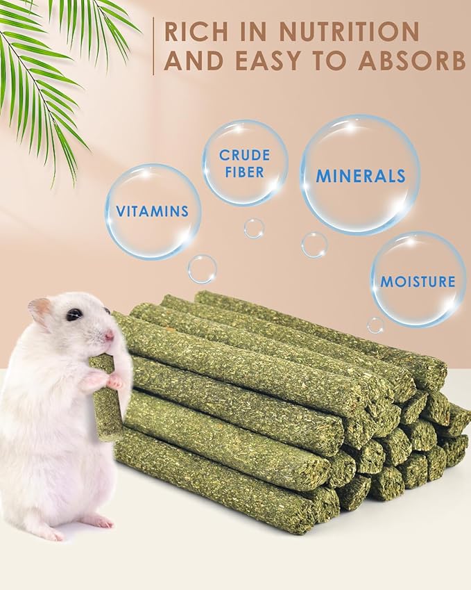 Bissap 22PCS Rabbit Chew Sticks, Mixed Natural Timothy Hay Flower Rose Dahlberg Daisy and Forget-me-not Chew Toys Treats for Bunny Chinchilla Guinea Pig Hamster and Other Small Pets Molar Snacks-PawvioPets