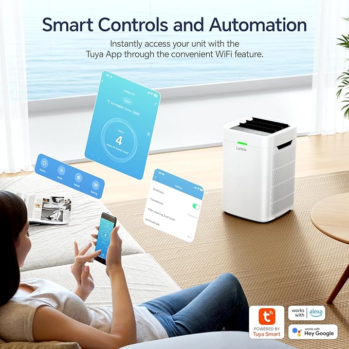 Air Purifiers for Home Large Room Up to 2600 Ft², Double-Sided HEPA Air Purifier with Washable Pre-filter, Fan Mode, Smart WiFi, PM 2.5 Air Quality Monitor, for Pets Hair, Dust, Pollen, Smoke-PawvioPets