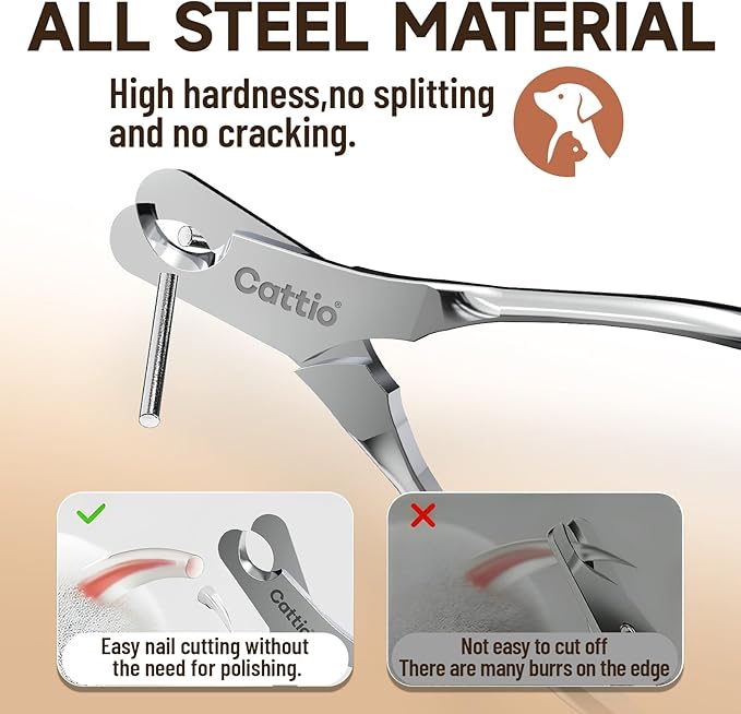 Dog Nail Clippers - All Steel Material, Built-in Spring,Heavy Duty Dog Nail Trimmer Full Metal Razor Sharp Professional for All Dogs Cats with Thick Toena,Dog Nail Trimmers-PawvioPets