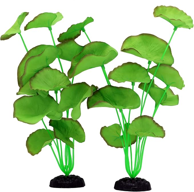 2-Pack 12 Inch Aquarium Silk Aquarium Plants, Artificial Plastic Plant for Small Tank, Goldfish, Fish Hides (Green B, 12 Inch)-PawvioPets