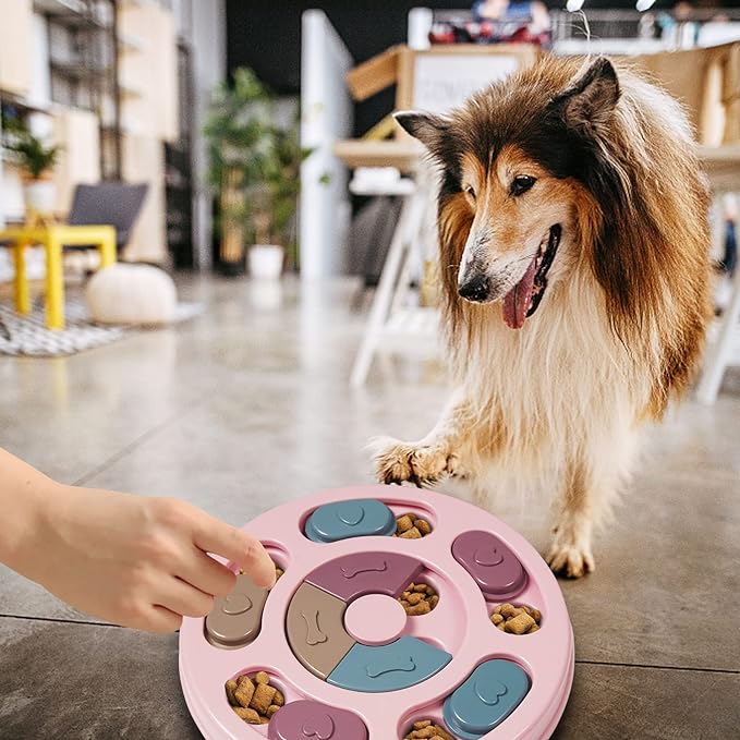 DR CATCH Dog Puzzles,Dogs Food Puzzle Feeder Toys for IQ Training & Mental Enrichment,Dog Treat Puzzle(Pink)-PawvioPets