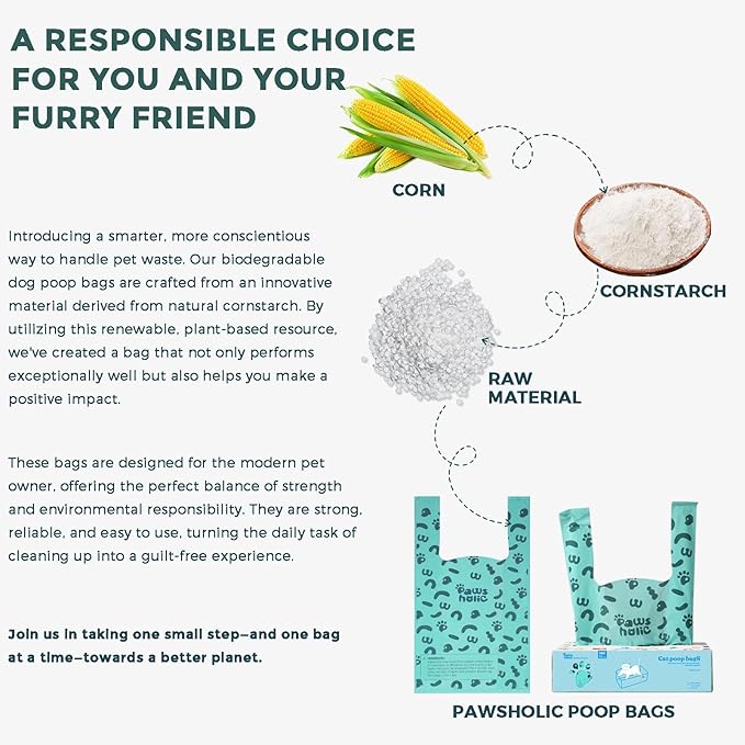 Cat Litter Bags and Dog Poop Bags with Handle, 180 Counts, Cornstarch Based Extra-Thick&100% Leak Proof,Pet Waste Bag for Kitty and Doggie (Lavender Scented)-PawvioPets