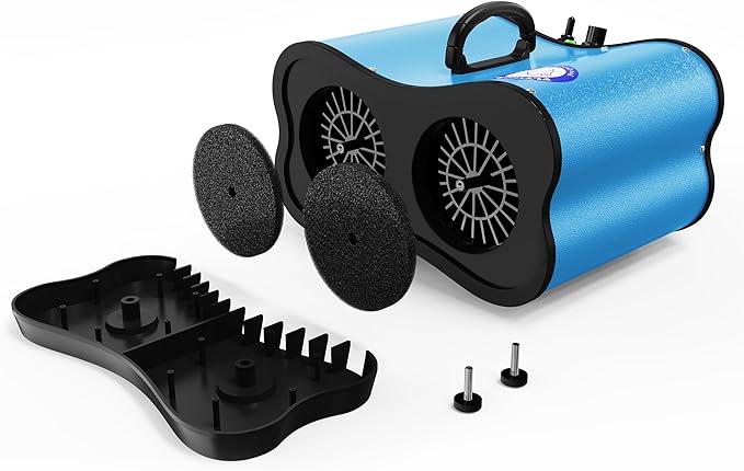 Flying Pig Double Motor High Performance Dog Pet Grooming Dryer (Teal Blue)-PawvioPets